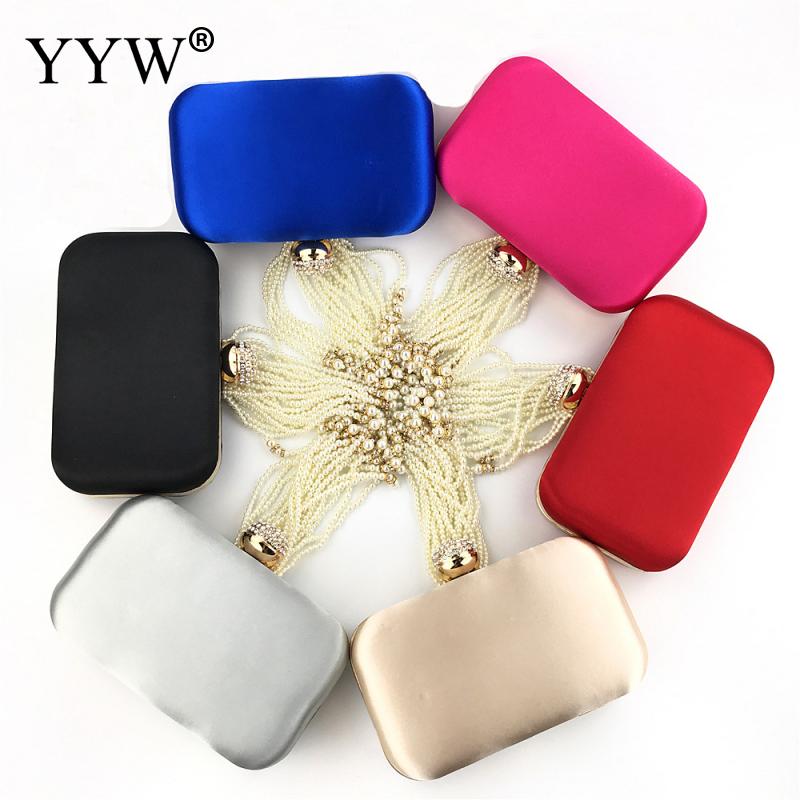 Azul festa de noite saco de embreagem das mulheres pérola borla saco de embreagem mão-frisado vestido saco de noite festa de formatura bolsa de casamento vermelho