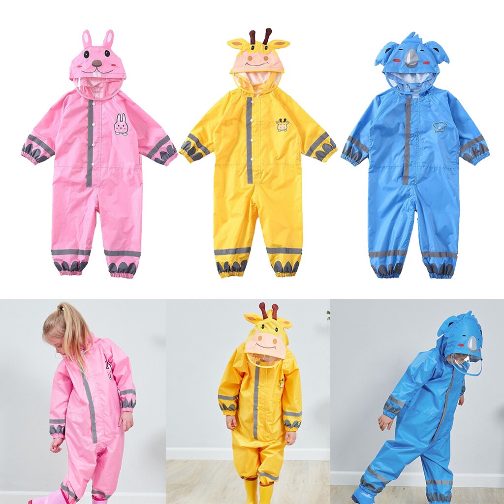 Conjoined Rain Coat Hooded Portable for Toddler Summer Rainwear Waterproof