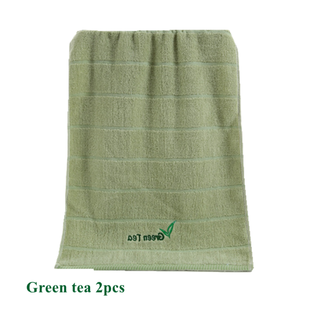 2pcs 34*73cm Bath Towels Super Soft Striped Embroidery Cotton for Adults Shower Home Face Hand Clean Bathroom Travel Towel: set 2