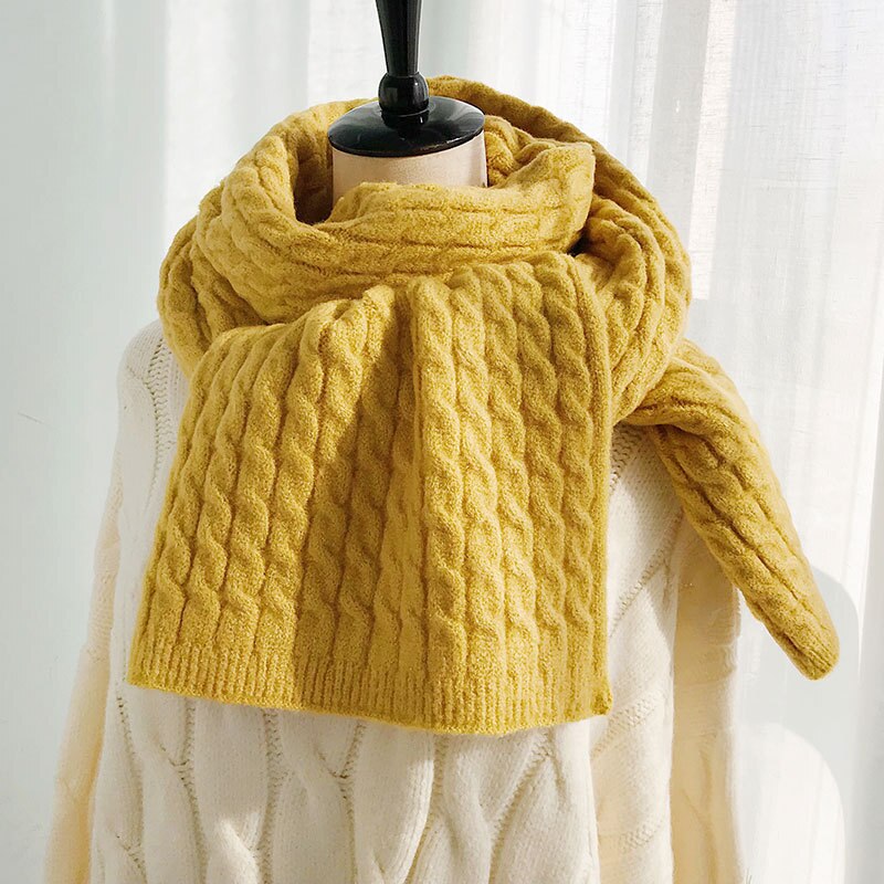 Herfst winter dikke warme effen kleur sjaal heren sjaal dames foulard femme bufanda mujer sjaals voor dames sjaal vrouwen winter: 3