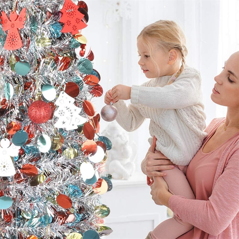Foldable Christmas Tree DIY Sequin Metal Wire Artificial Christmas Tree Home Decoration Tree Year Party Scene Layout