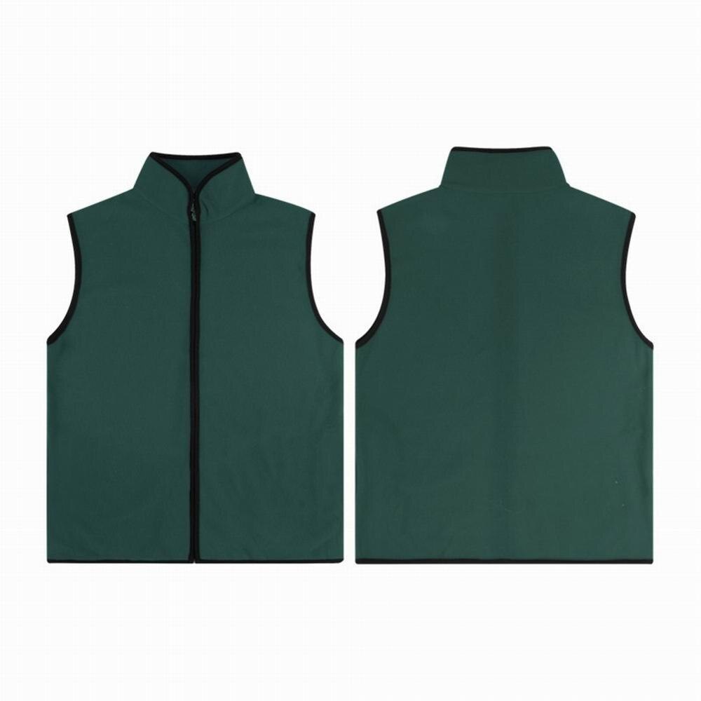 Winter Full-Zip Fleece Vest Warm Stand Kraag Lente Zachte Effen Kleur Vest Met Zakken