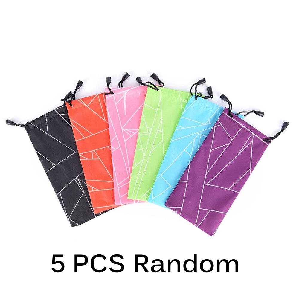1Pc Koord Fluwelen Zakjes 18X9Cm Sieraden Verpakking Display Tassen Zachte Brillen Pocket Bril Doek Bag Eyewear case: 5Pcs Random B