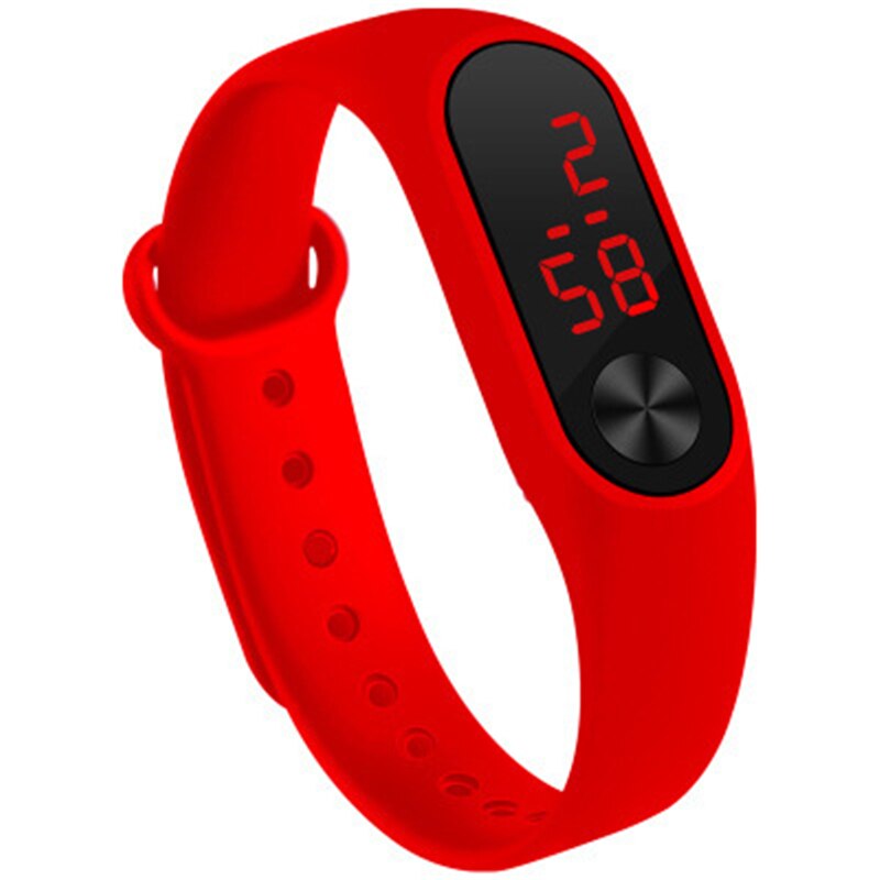Børneur led sports børneure digitalt casual ur silikone armbånd armbåndsure til drenge og piger smykker: Rød