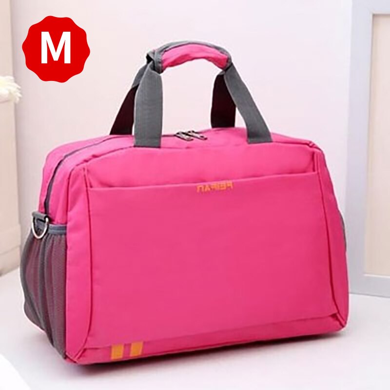 Scione Klassieke Reizen Zakelijke Handtas Mannen Waterdichte Cabine Bagage Tote Koffer Vrouwen Grote Casual Sport Weekend Schoudertas: Rose Red M