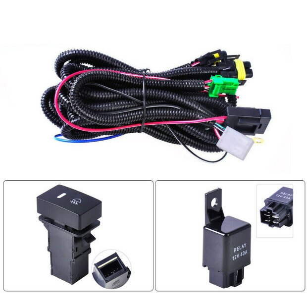 Onderdelen Mistlamp Harnas Automotive Relais Voor Jaguar S-Type/X-Type 2004 12V zwart Socket Met Led Indicator Schakelaar