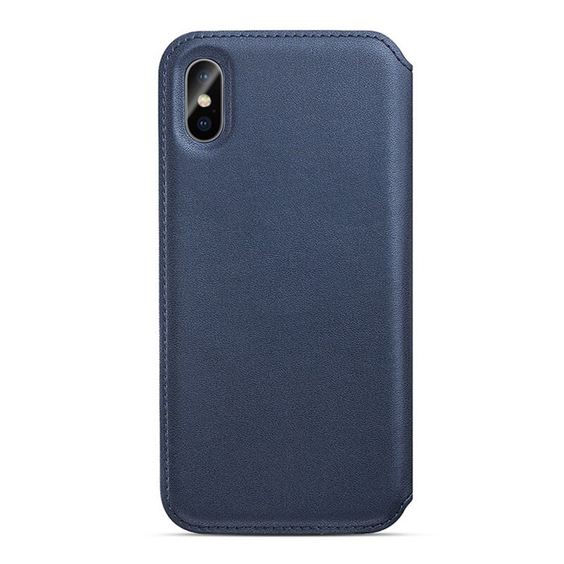 Echtem Leder Folio Fall für IPhone X XS MAX 11 pro max Echt Leder Folio Telefon Abdeckung für IPhone 11/11 pro Nette Abdeckung: for iphone XS MAX / Dunkelblau