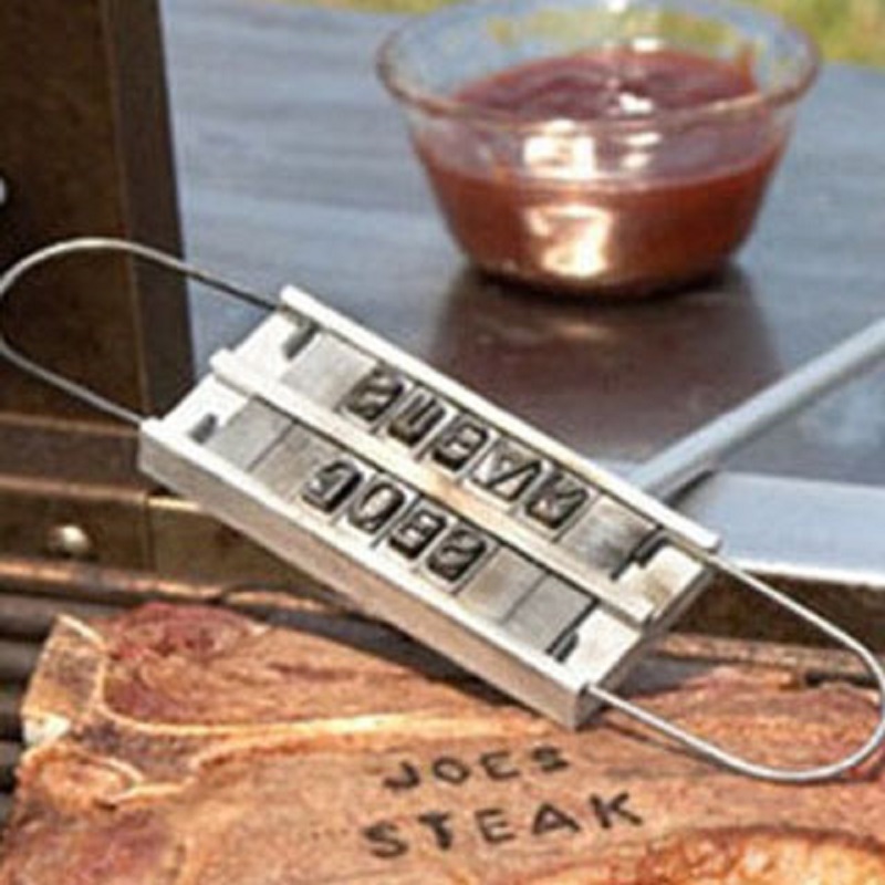 BBQ Grill Branding Eisen Unterschrift Name Kennzeichnung Stempel Werkzeug Fleisch Steak Burger 55 X Buchstaben und 8 Räume Kennzeichnung Stempel werkzeug