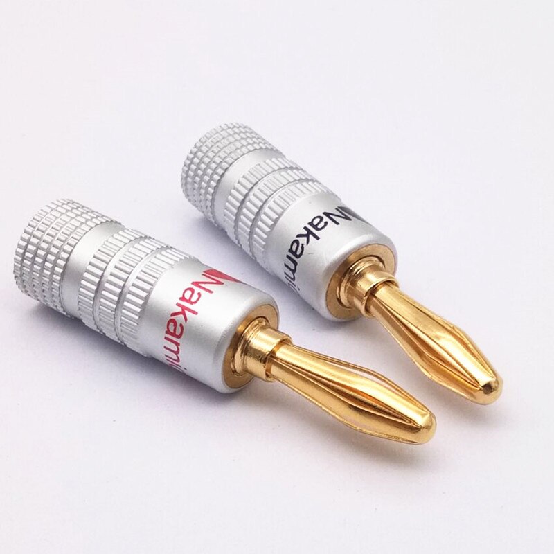 Nakamichi Fijne Koperen Vergulde Banaan Plug Lassen-Gratis 4Mm Banaan Plug Luidsprekerkabel Stekker