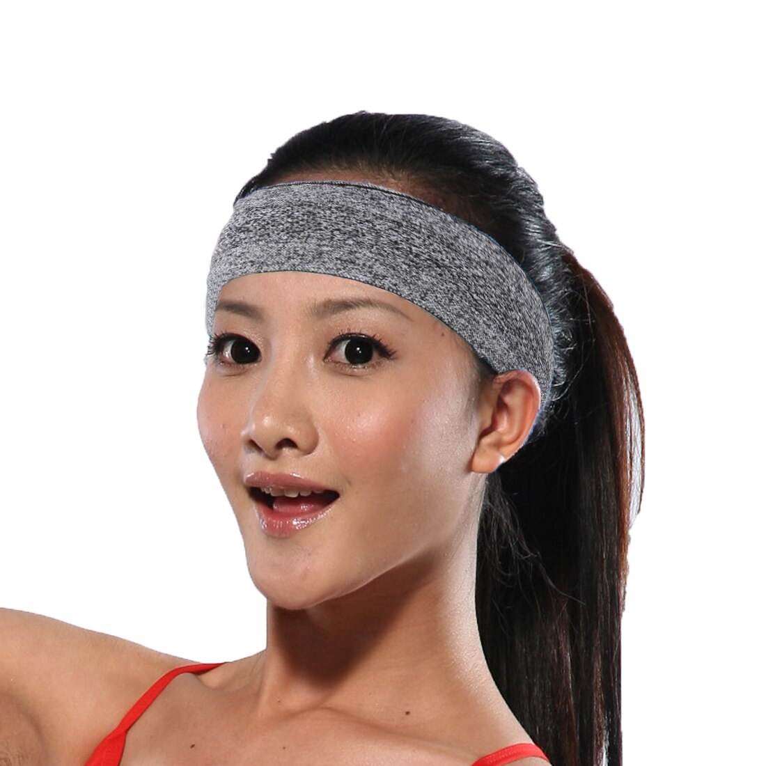 Sports headband running fitness sweatband elastic hair head absorbent sweat cycling jogging tennis yoga gym head bandage: 1 pc gray