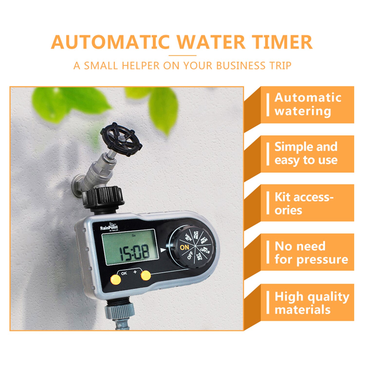 Irrigation Water Timer Controller Garden Electronic Programmable Automatic Watering Timer To Hose Timer with LCD Display