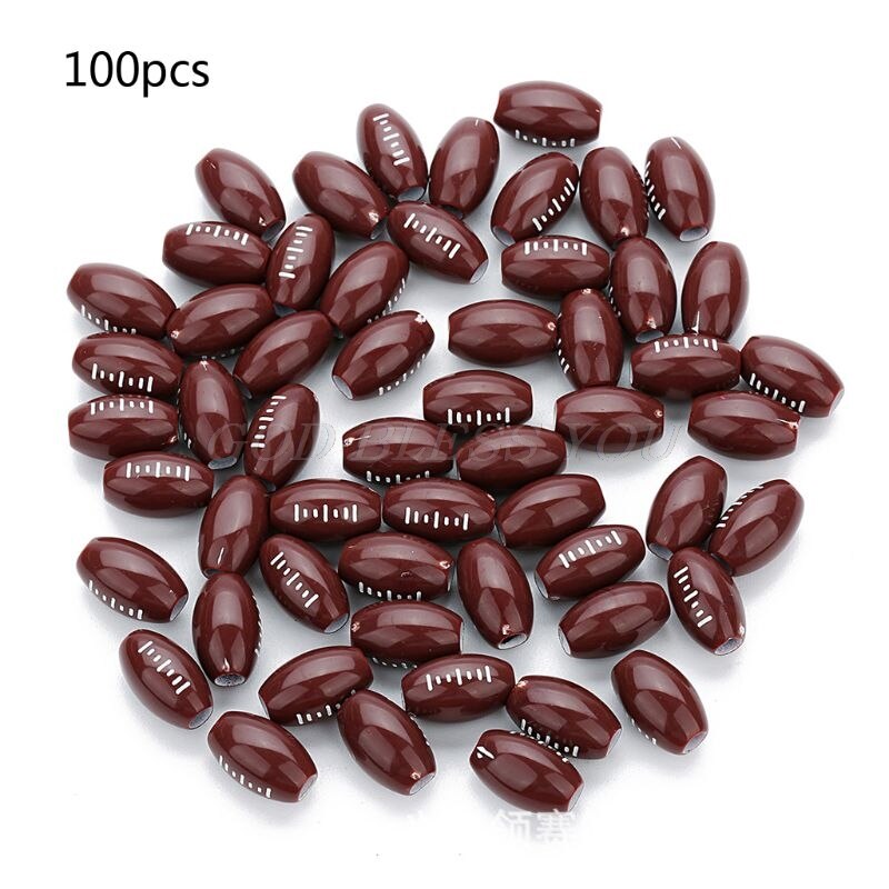100 Pcs Basketball Round Ball Beads 12mm Sports Pony Spacer Beads Jewelry Making: Rugby