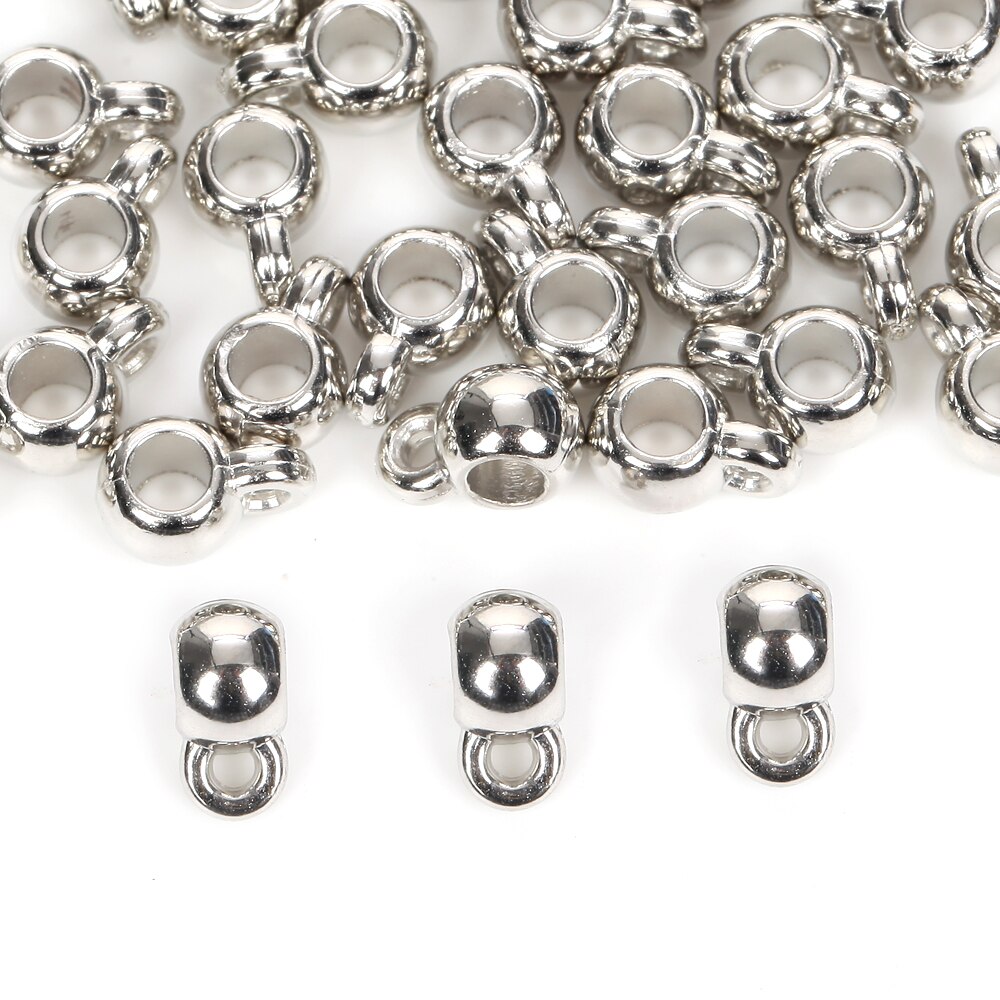 Abalorios CCB de agujero grande para fabricación de joyas, 50 piezas, conector espaciador, suministros, accesorios, 5x9mm