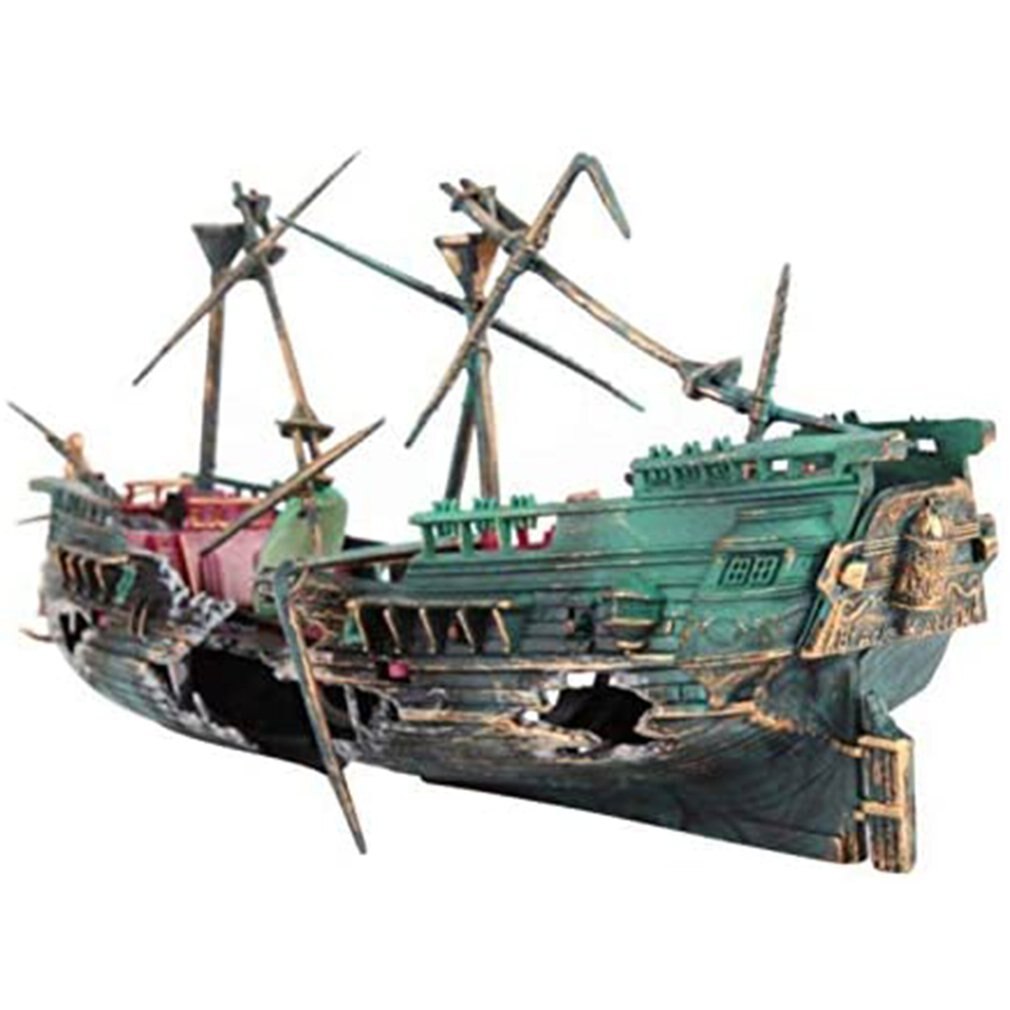 1 pièces Aquarium Pirate bateau cassé épave Aquarium décoration Aquarium accessoires maison aménagement paysager décoration: Default Title