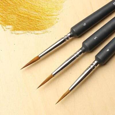 10pcs Hook Line Paint Brush Set Different Models Black Watercolor Soft Hair Oil Painting Extra Fine Hand Painted Brush Stroke: 4 5 6