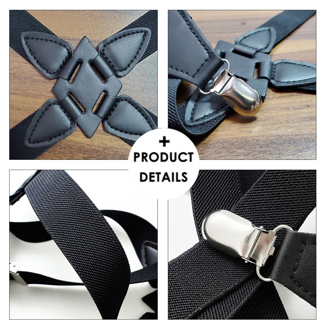 Vintage Holster-Style Elastic Side Clip Suspenders For Men Accessories Cross-Over Back Adult Braces Strap Suspenders 105x2.5cm