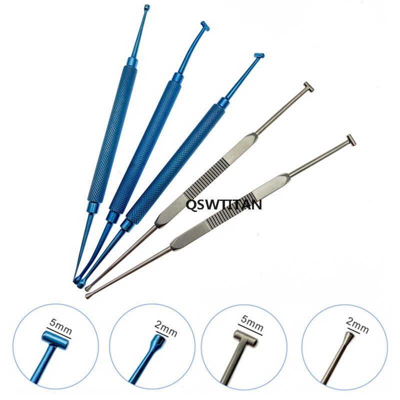 Stainless steel /Titanium Double-ended Scleral Depressor with pocket clip ophthalmic surgical instruments