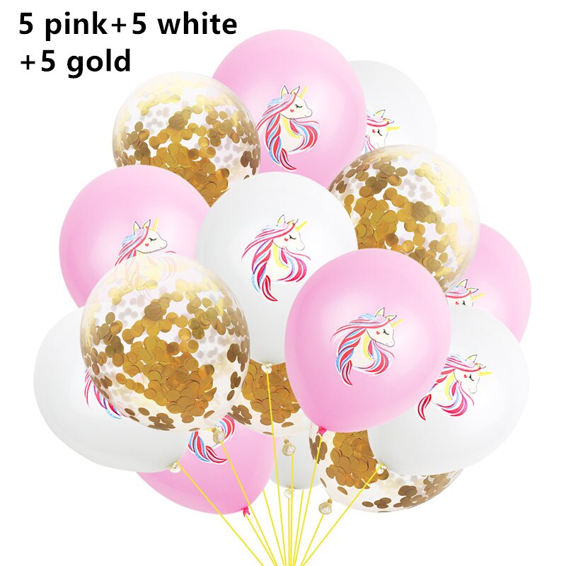 1set Hawaiian Unicorn Party Fiesta Party Balloons Baby Shower Happy Birthday Wedding Party Deco AnniversaireComunion Decoracion: 2 gold