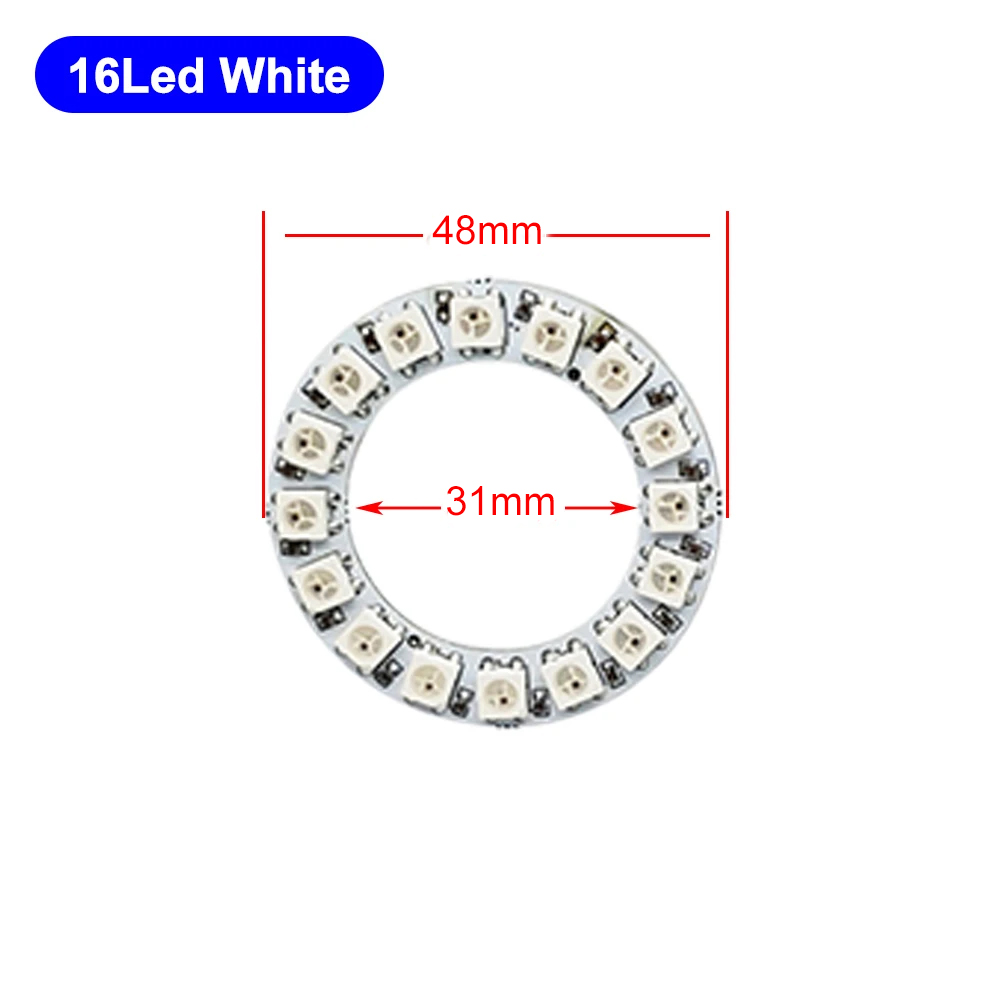 DC5V WS2812B DIY anillo Led direccionable individualmente WS2812 IC incorporado 5050 RGB módulos redondos círculo Arduino luz 8 a 148 píxeles: Borgoña