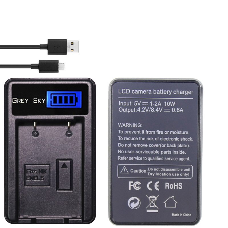 3.7v 1500 mah en -el5 en el5 enel 5 batteri + lcd usb-oplader til nikon coolpix  p530 p520 p510 p100 p500 p5100 p5000 p6000: Pakke 5