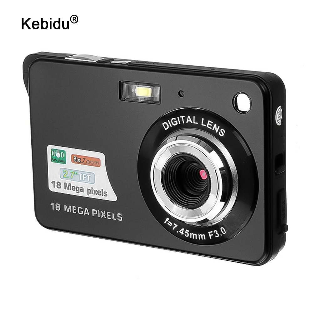 Kebidu 2.7 tft tft tft lcd hd 720p 18mp câmera de vídeo digital com zoom digital 8x anti-shake cmos sensor presentes para menina menino