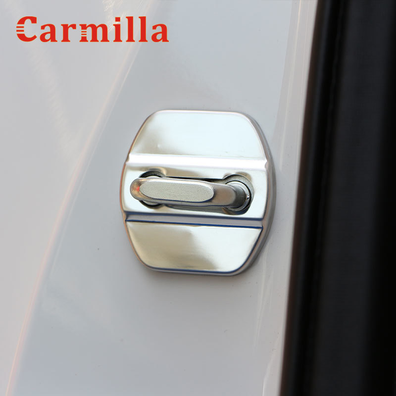 4 Pçs/set Tampa de Proteção Fechadura Da Porta Do Carro Apto para Renault Koleos QM6 Q QX50 Kadjar para Infiniti EX FX JX QX-série G Classe M-Classe: Stainless Silver