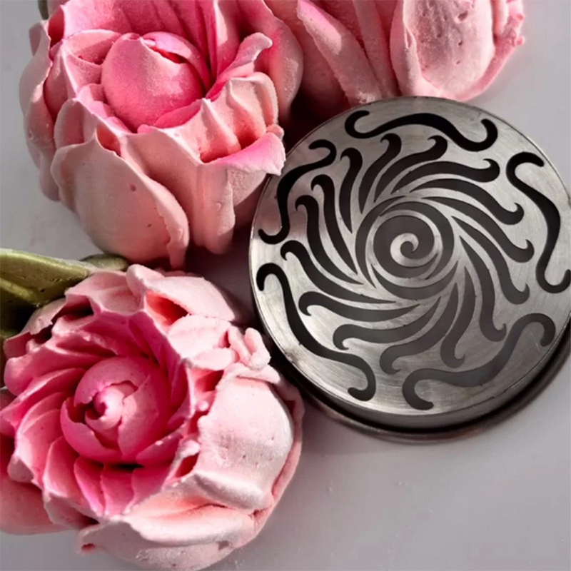 Boquilla para manga pastelera con patrón de flores giratorio Xl, punta para glaseado de malvavisco para hornear SL65, novedad