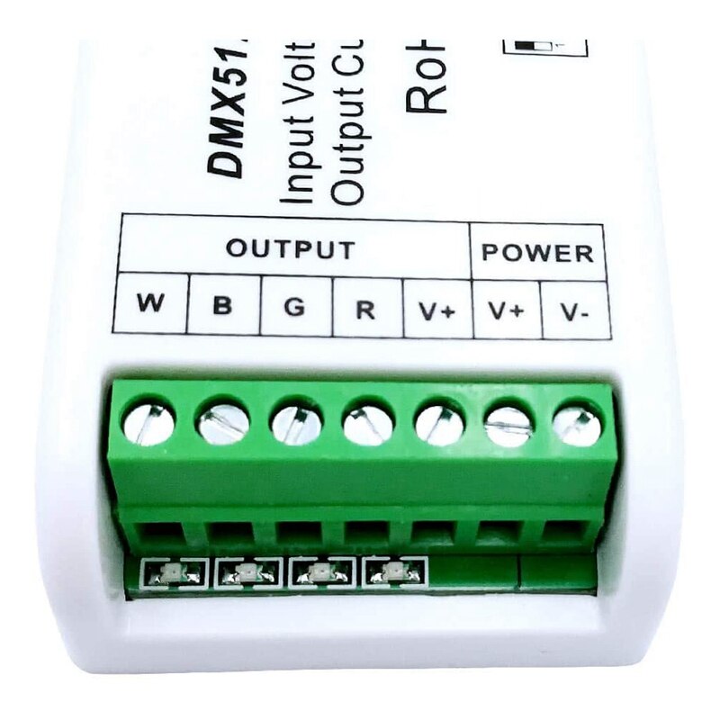 Mini 4 Channel DMX RGBW Decoder 16A RGB RGBW Strip Controller DMX 512 Dimmer Driver for LED Strip Lights DC9-24V
