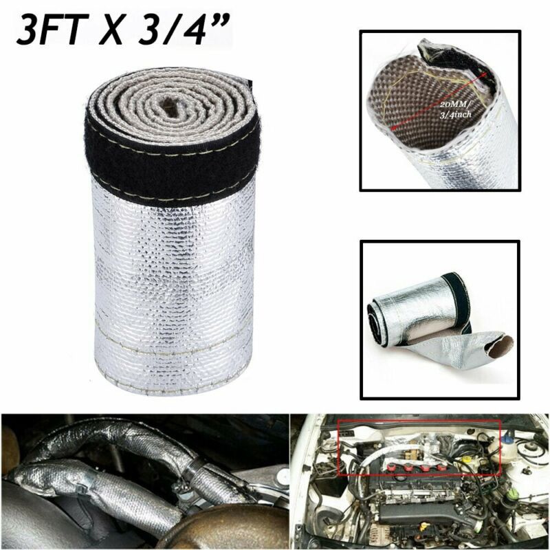 Silver 2000° Spark Plug Wire Heat Protector Sleeve Heat Shield Insulation Sleeve 3Ft Metallic Heat Shield Sleeve