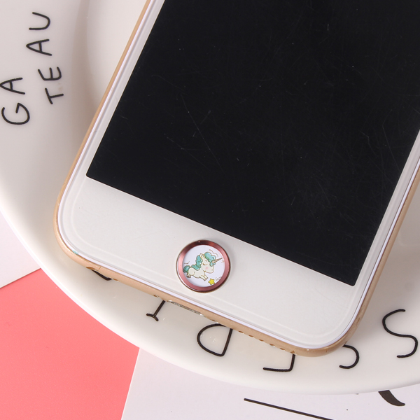 Dessin animé mignon licorne tactile ID accueil bouton autocollant pour iPhone 8 7 6S Plus 5S SE 5C pour iPad Air 2 Mini 4 clavier d'empreintes digitales
