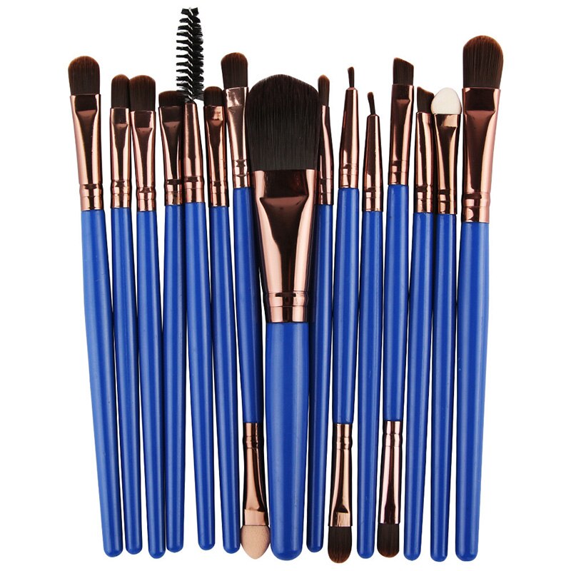 Kit de pinceaux de maquillage multicolores maange 15pc , pour les yeux, le fard à paupières, l'eyeliner, le fond de teint, le correcteur: 18