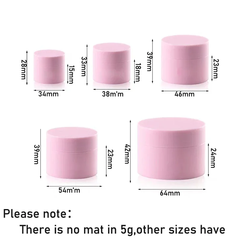 50 stuks 5g/15g/20g/30g/50g plastic cosmetische potjes/potjes, reisverpakkingen voor make-up, crèmes, lotions en nagellak.: Lichtgrijs / 5ml