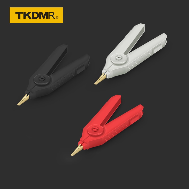 Tkdmr 15 stk alligator kelvin klips kobber gullbelagt lcr test klips klemme