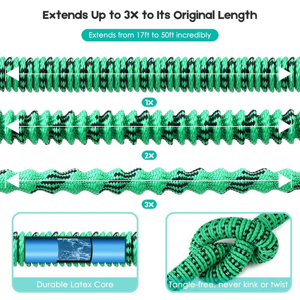 Expandable Garden Hose Leakproof Lightweight Garden Water Hose Durable Outdoor Gardening Flexible Hose For Watering