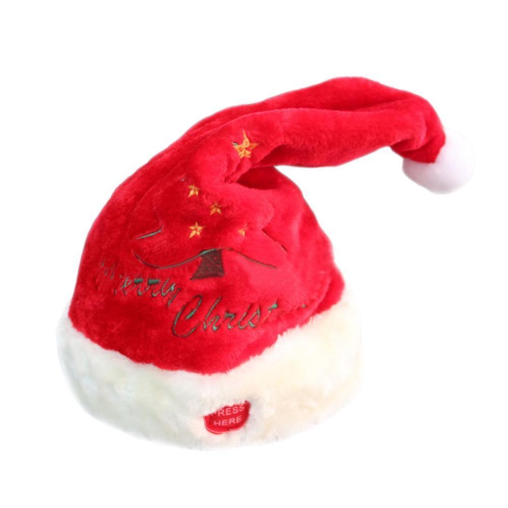 Elektrische Kerst Hoed Rood Fluwelen Muziek Swing Cap Kerstdag Partij Decoratie Kerst Cadeau: C