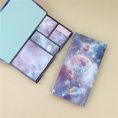 Creatieve leuke doos mode memo sticker Sticky Notes doos verpakt bericht paster: Geel