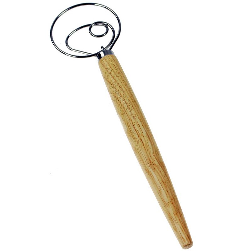 Mezclador de harina , batidor de huevos mezclador de harina de pan de metal, accesorios de manejo de la licuadora de madera para hornear, 2 paquetes