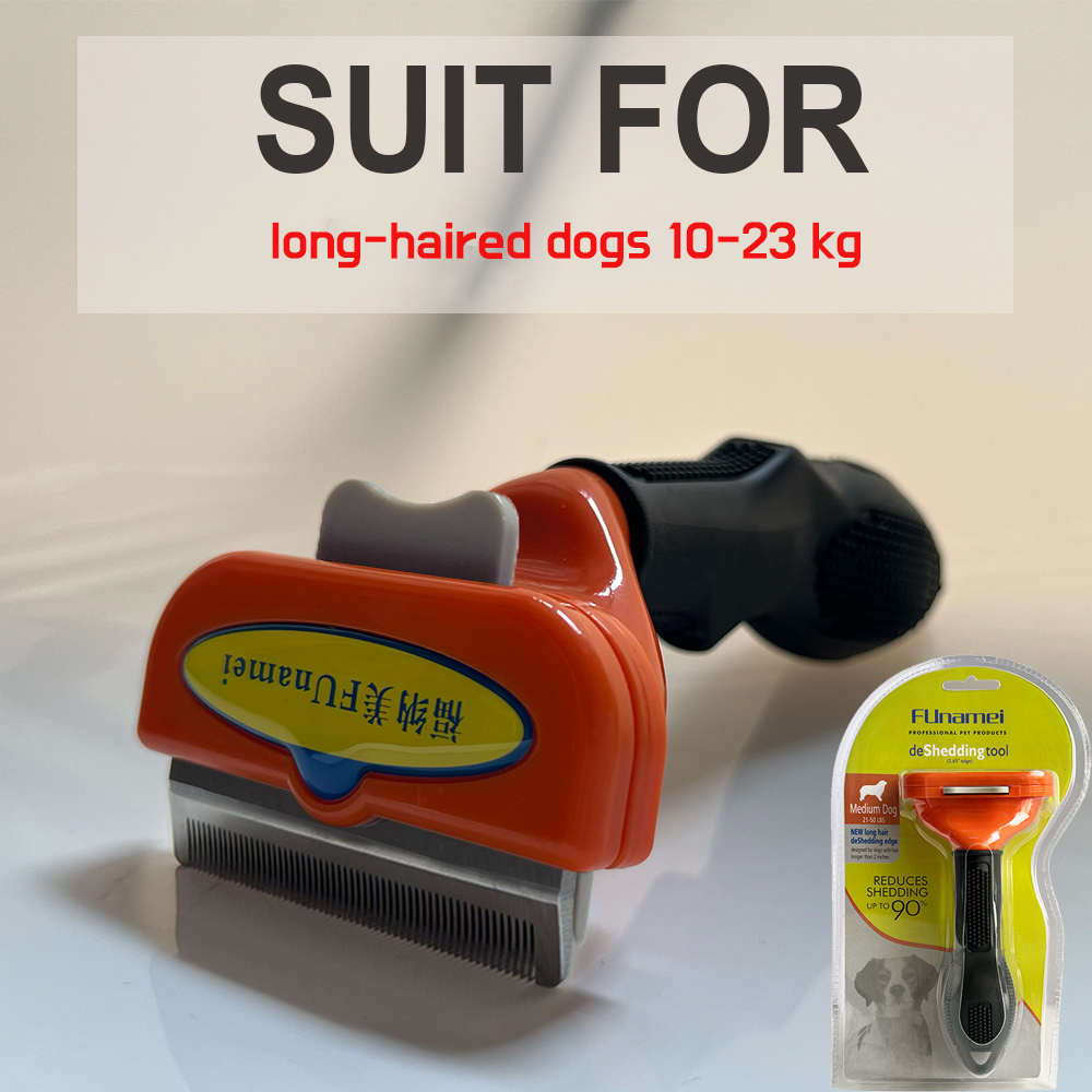 Lang haar kattenborstel Huisdieren Deshedding Tool voor honden Katten, korte kattenkam Hond ontharingsborstel Pet Grooming Bont Dematting Brush: Paars