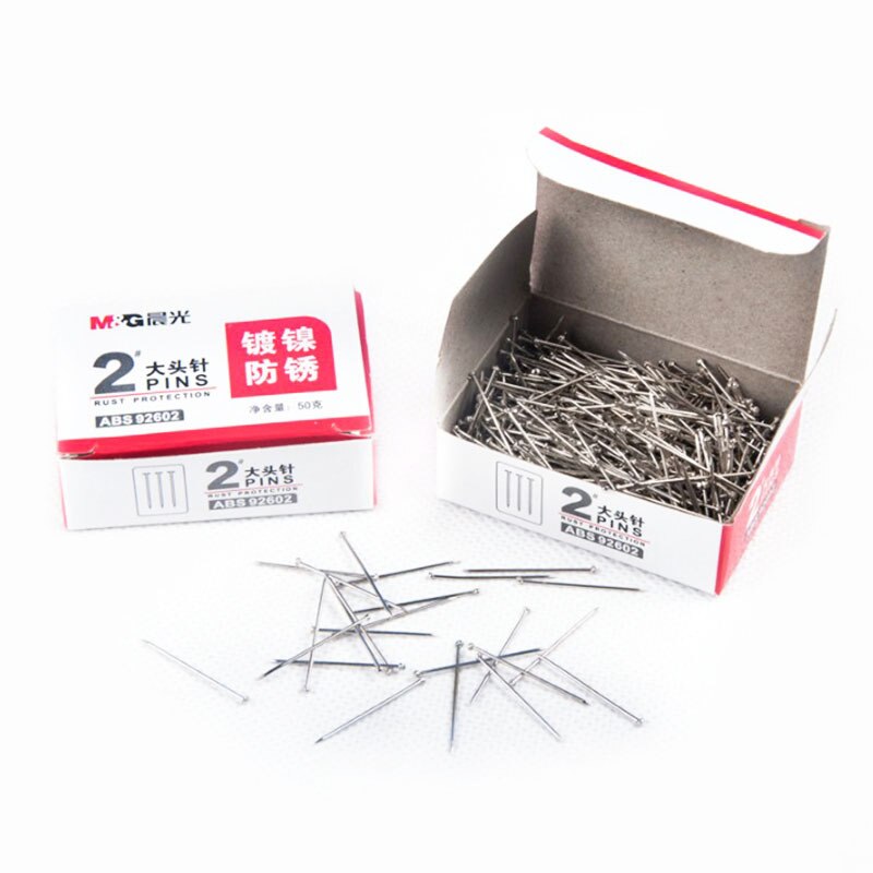 Stationery Binding Tools Staple Pins M&amp;g Metal Straight Office Silver 50g 2# Size Standard School Pack Good Abs92602