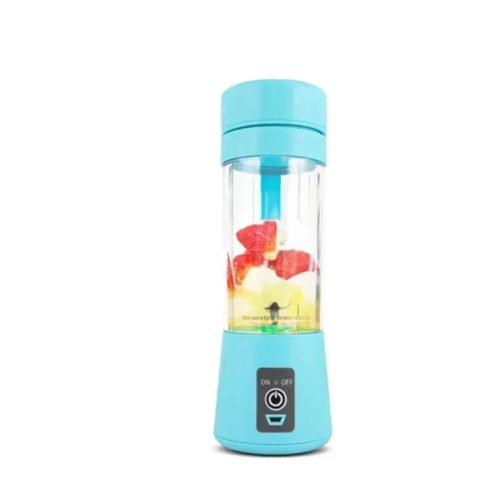 Bærbar mini usb-oppladbar blender med 380ml reisefruktjuicerkopper, håndholdt smoothie-maskin for shakes og juice på farten: Blå