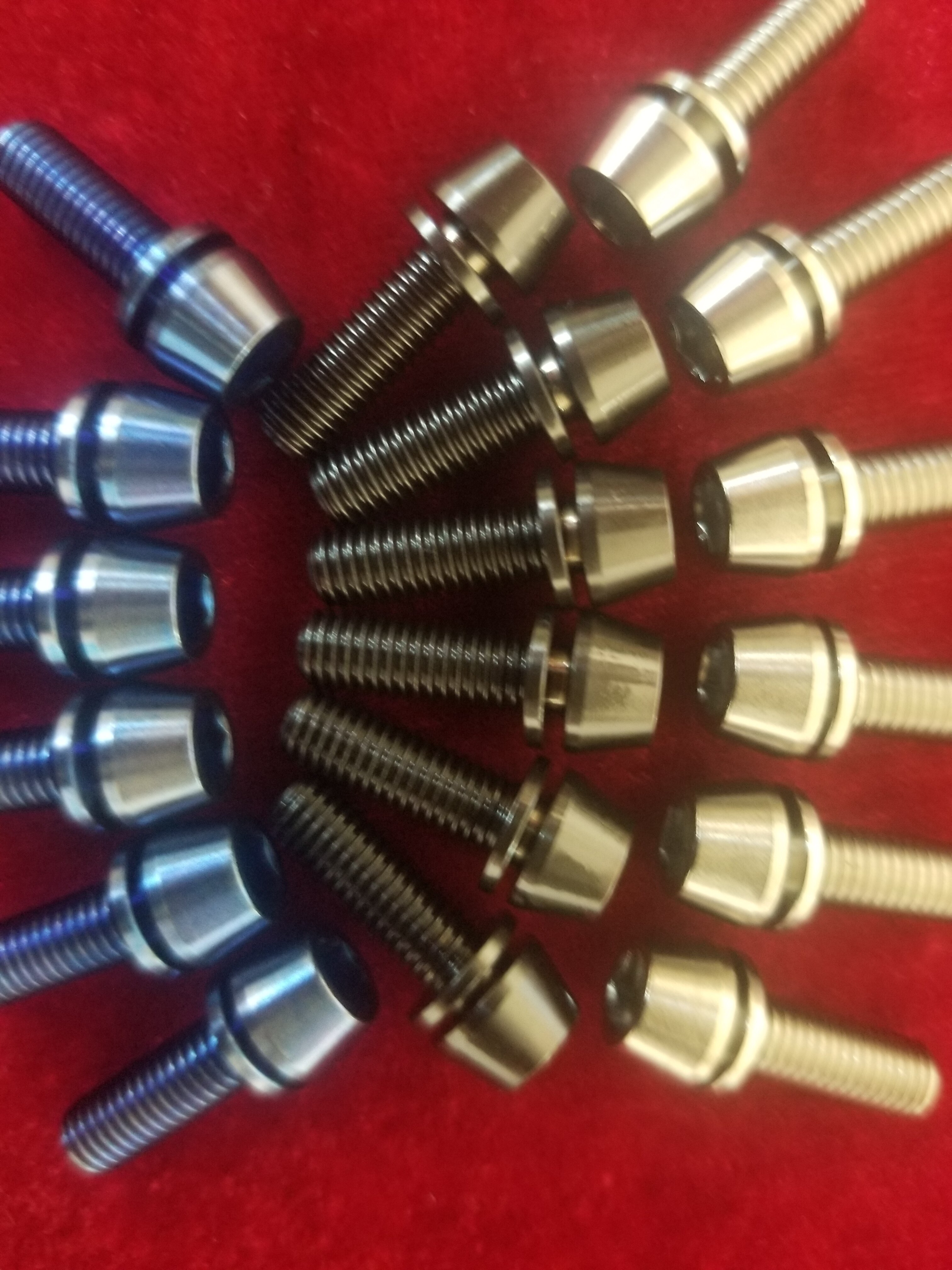6pcs GR5 Bicycle Titanium Steel Screws Bolts With Titanium Washer M5*16mm TI-6al-4V DIN912 Inner Hexagon Ultralight