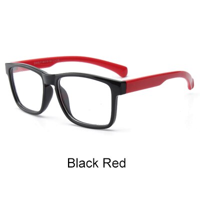 Ralferty børn brilleramme barn  tr90 fleksible firkantede rammer briller nærsynethed receptpligtige briller ramme pige dreng oculos  k8113: Sort rød