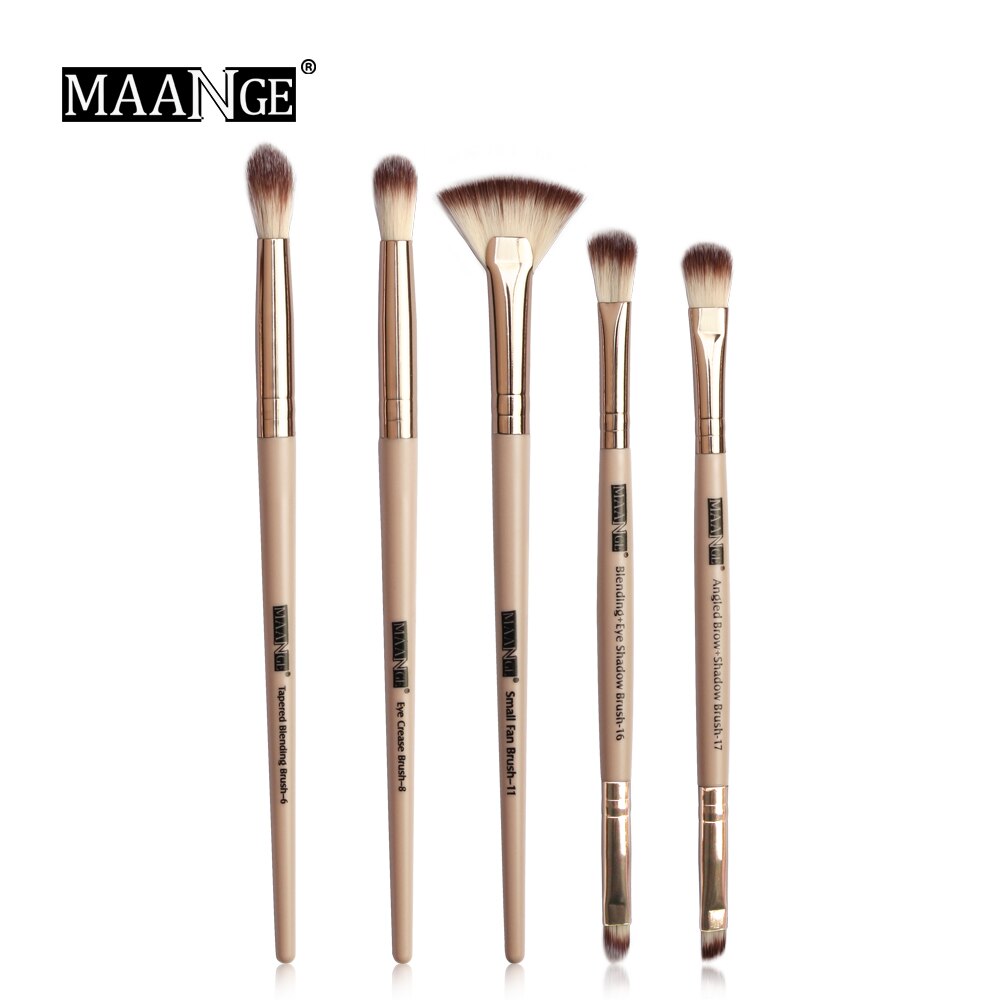 MAANGE – ensemble de pinceaux de maquillage Pro, 3/5/12 pièces, ombre à paupières, Eyeliner, brosse à sourcils, outils de mélange de beauté: 5pcs Skin