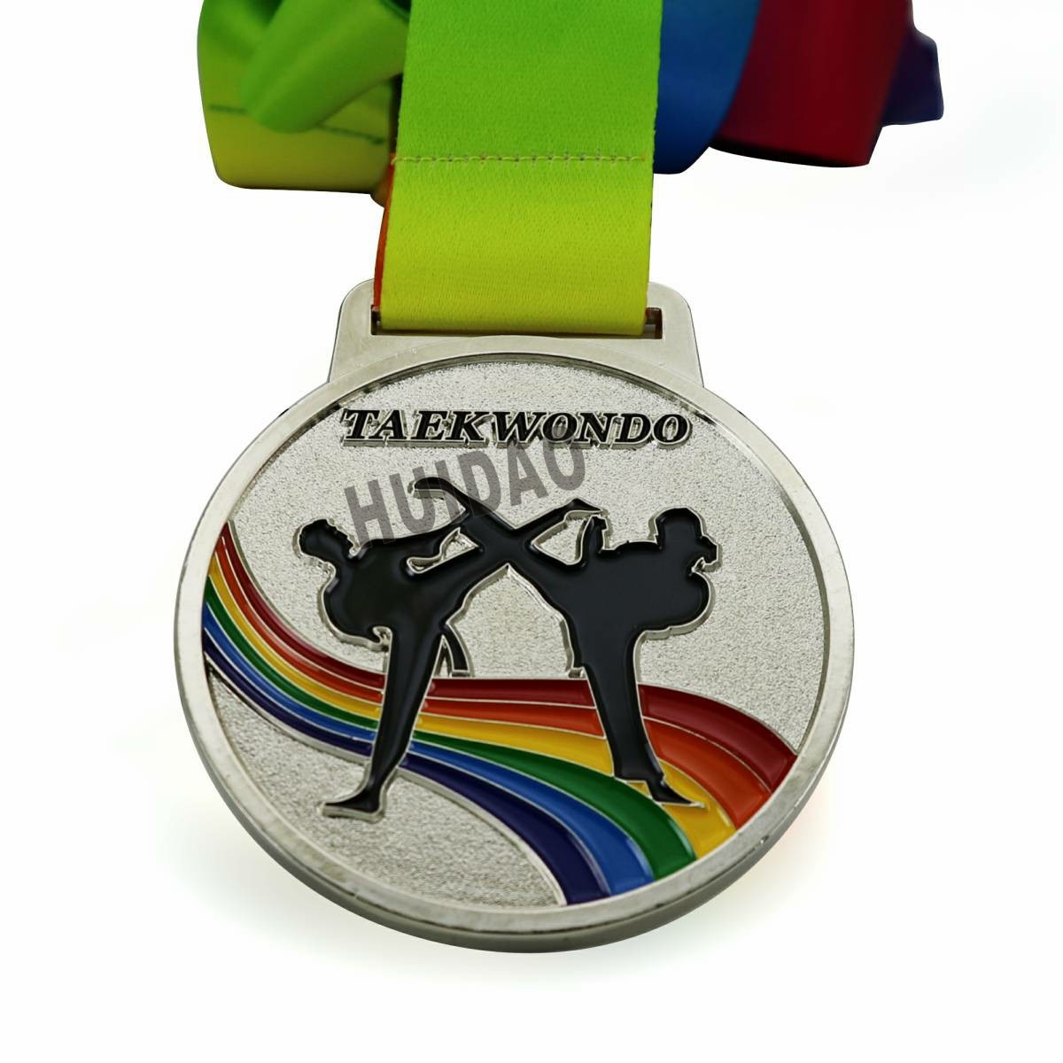 1 Set Taekwondo Medals with Ribbon 1Set Contain 1pcs Gold Medal and 1pcs Silver Medal ,1pcs Copper Medal Size 70MM