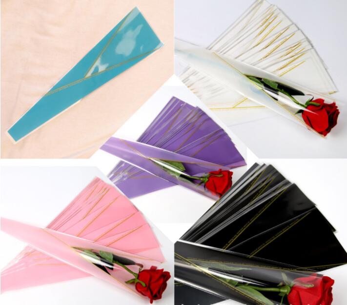 50 Stks/partij Inpakpapier Voor Bloemen Rose Bloemist Verpakking Papier Enkele Rose Bloemen Cadeau Voor Bruiloft Bloemen Pakket