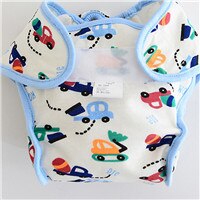 Waterproof Baby Nappies Newborn Boys Girls Reusable Cotton Diapers Washable Cute Cartoon Washable Cloth Baby Diaper Cover: car