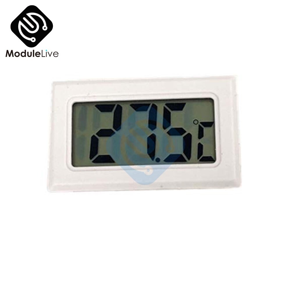 Digital LCD Embedded Electronic Thermometer for Freezer Cooler Temperature Temp Convenient for Fridge Refrigerator Thermometer: White