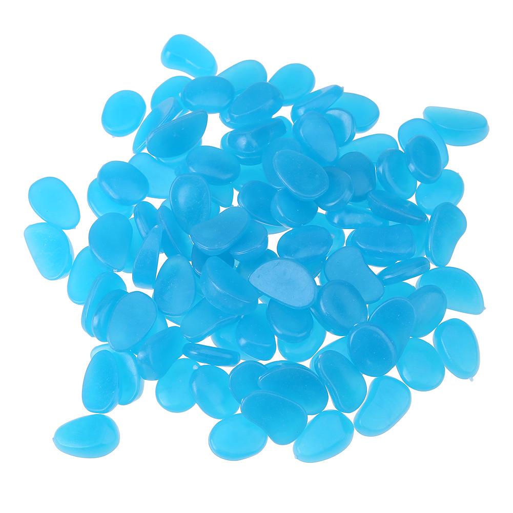 100Pcs Garden Luminous Glowing Stone Glow In The Dark Pebble Garden Path Fish Tank Pool Bar Decoration Luminous Luminous Stones: H