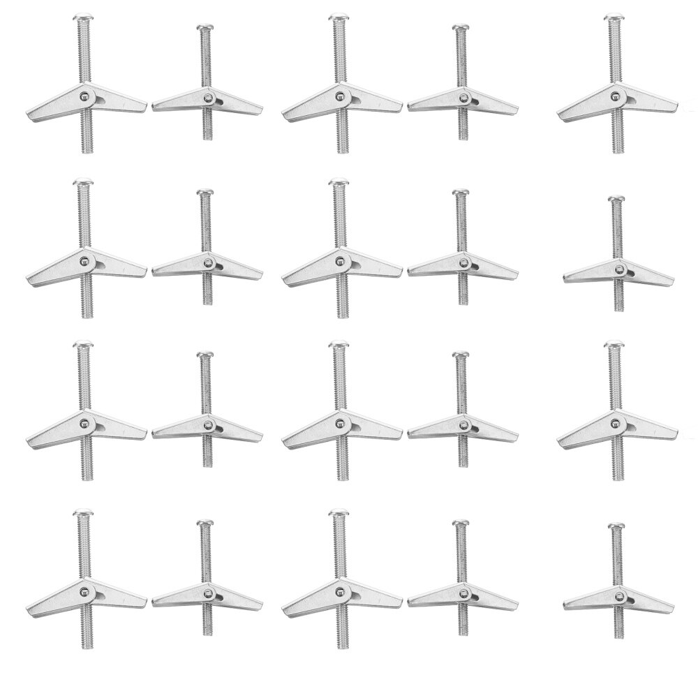 20pcs Toggle Bolts Durable Sturdy Drywall Bolts Wing Nut Kit for Installation