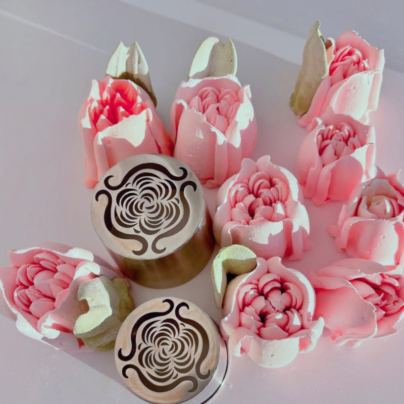 Russian Piping Nozzle Tulip Rose Pattern Icing Pastry Nozzles Cream Cake Piping Tips For Dessert Decoration Diy Pastry Tools